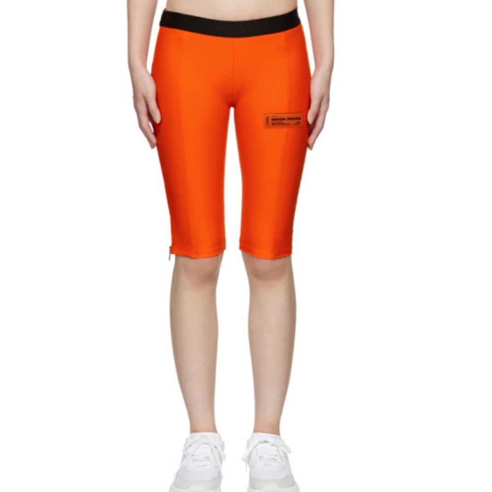 Heron Preston Orange Biker Shorts
